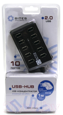 USB-хаб 5bites HB210-205PBK (черный)