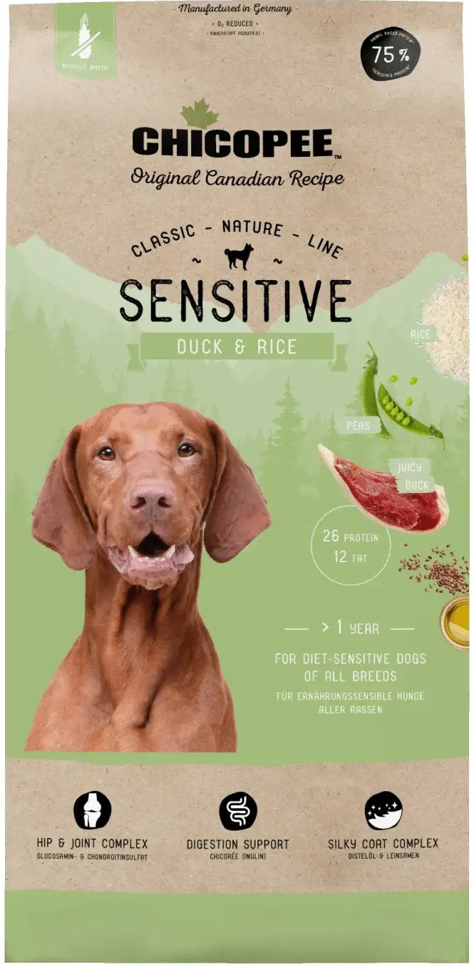 Сухой корм для собак Chicopee CNL Sensitive утка с рисом (15кг)