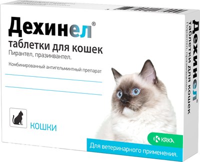 

Таблетки от глистов, Дехинел для кошек 230мг/20мг №2