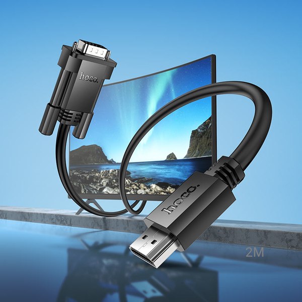 Кабель Hoco US12 HDMI to VGA (2м, черный)