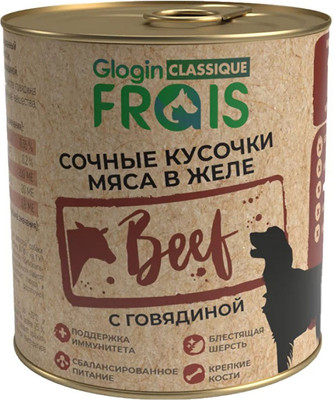 

Влажный корм для собак, Classique Dog сочные кусочки мяса с говядиной в желе
