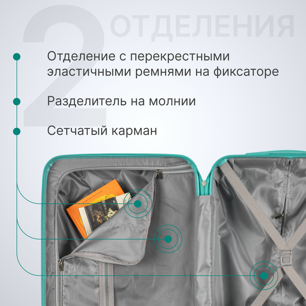 Чемодан на колесах DoubleW YF-PP02 (S, голубой)