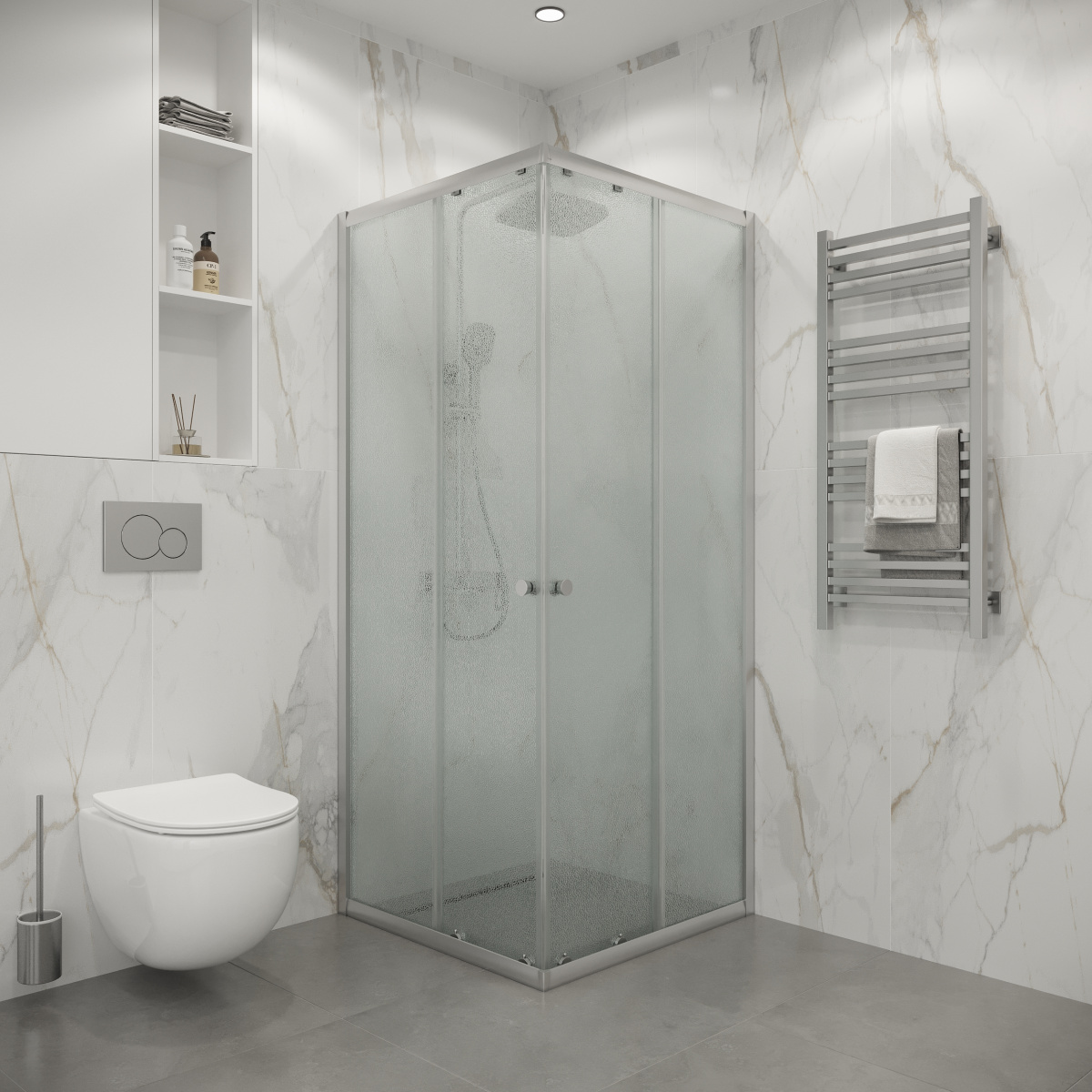 Душевой уголок Niagara Eco NG-1010-14QMT 100x100x190 (хром/стекло матовое) — фото 3