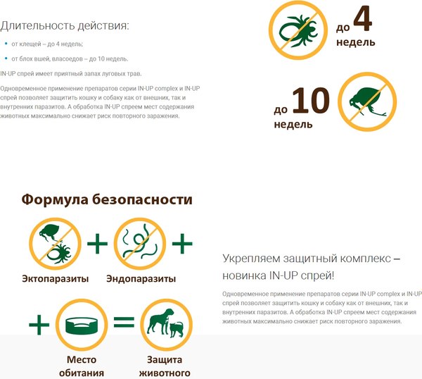 Спрей от блох IN-UP для кошек и собак мелких пород (150мл)