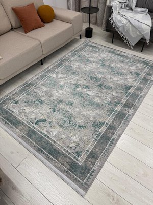 Ковер Radjab Carpet Афина Прямоугольник 9008A / 12803RK (2.4x3.4, Grey/Green)