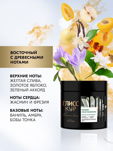 Маска для волос Глисс Кур Роскошь волос Питание и восстановление (400мл)