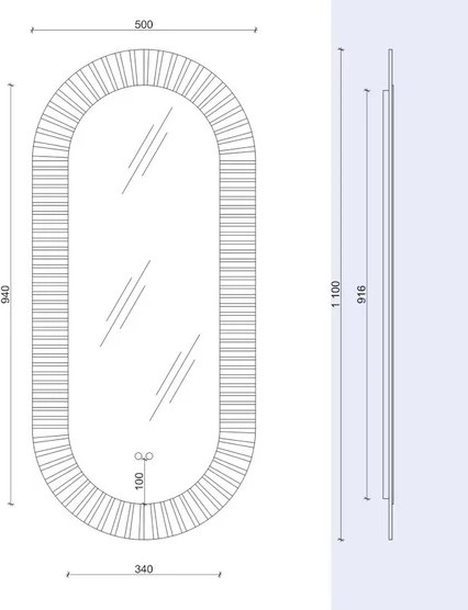 Купить Зеркало Teymi Iva Caprice 500x1100 / T20610 в Барановичах