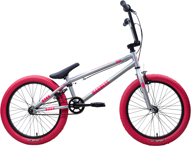 Велосипед STARK Madness BMX 1 2025 (серебристый матовый/розовый/розовый)
