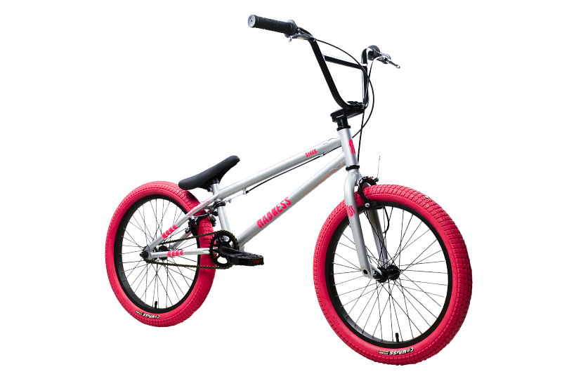 Велосипед STARK Madness BMX 1 2025 (серебристый матовый/розовый/розовый) — фото 2