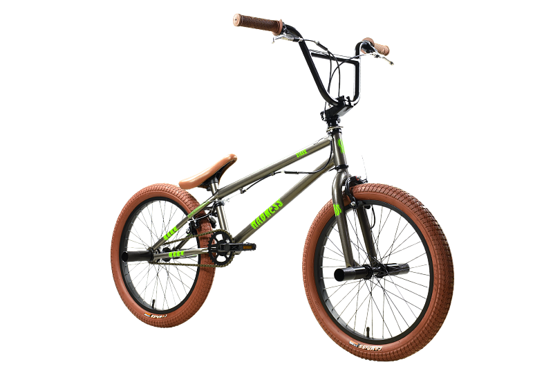Велосипед STARK Madness BMX 2 2025 (графит/зеленый неон/песочный) — фото 2