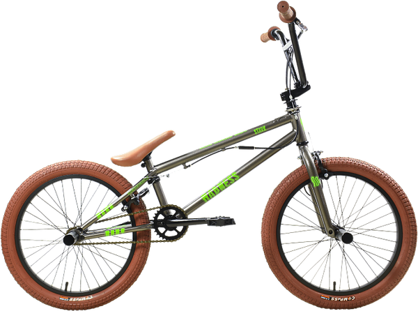 Велосипед STARK Madness BMX 2 2025 (графит/зеленый неон/песочный)