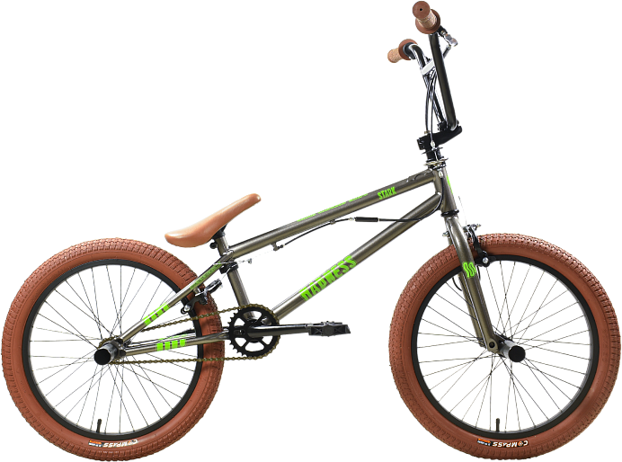 Велосипед STARK Madness BMX 2 2025 (графит/зеленый неон/песочный, разобранный, в коробке)