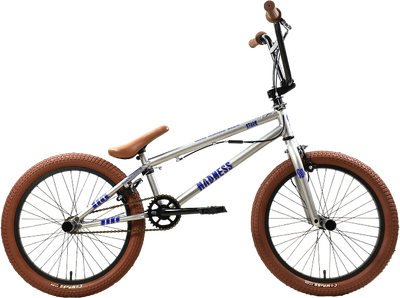Велосипед STARK Madness BMX 2 2025 (серебристый/фиолетовый/песочный, разобранный, в коробке) - 