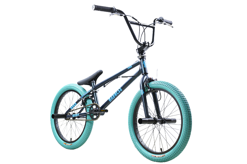 Велосипед STARK Madness BMX 2 2025 (темно-еловый матовый/голубой/голубой) — фото 2
