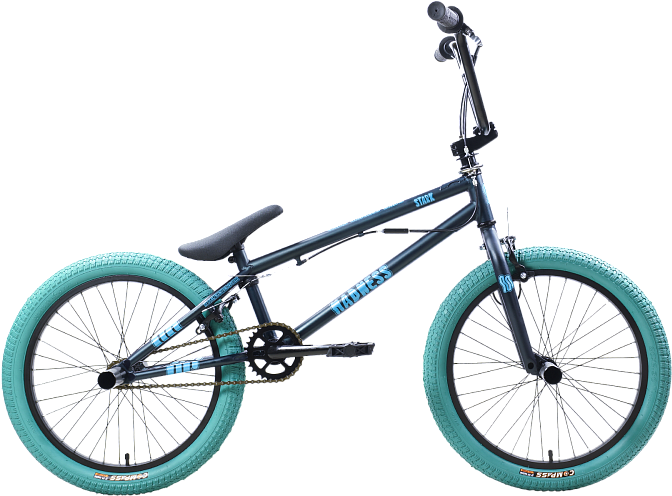 Велосипед STARK Madness BMX 2 2025 (темно-еловый матовый/голубой/голубой)