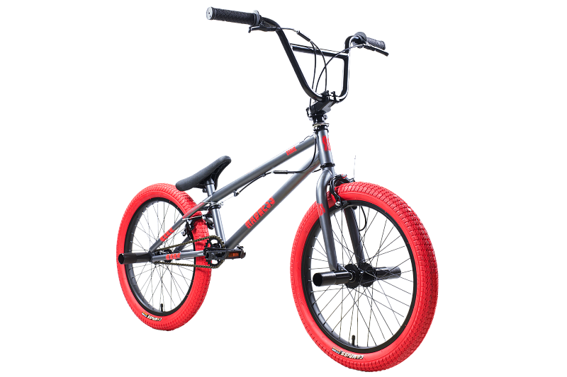 Велосипед STARK Madness BMX 3 2025 (темно-серый матовый/красный/красный) — фото 2