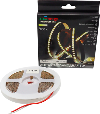 Светодиодная лента Truenergy LUX 24V-240D 15W/m 3000K IP20 / 16550 (5м) - 