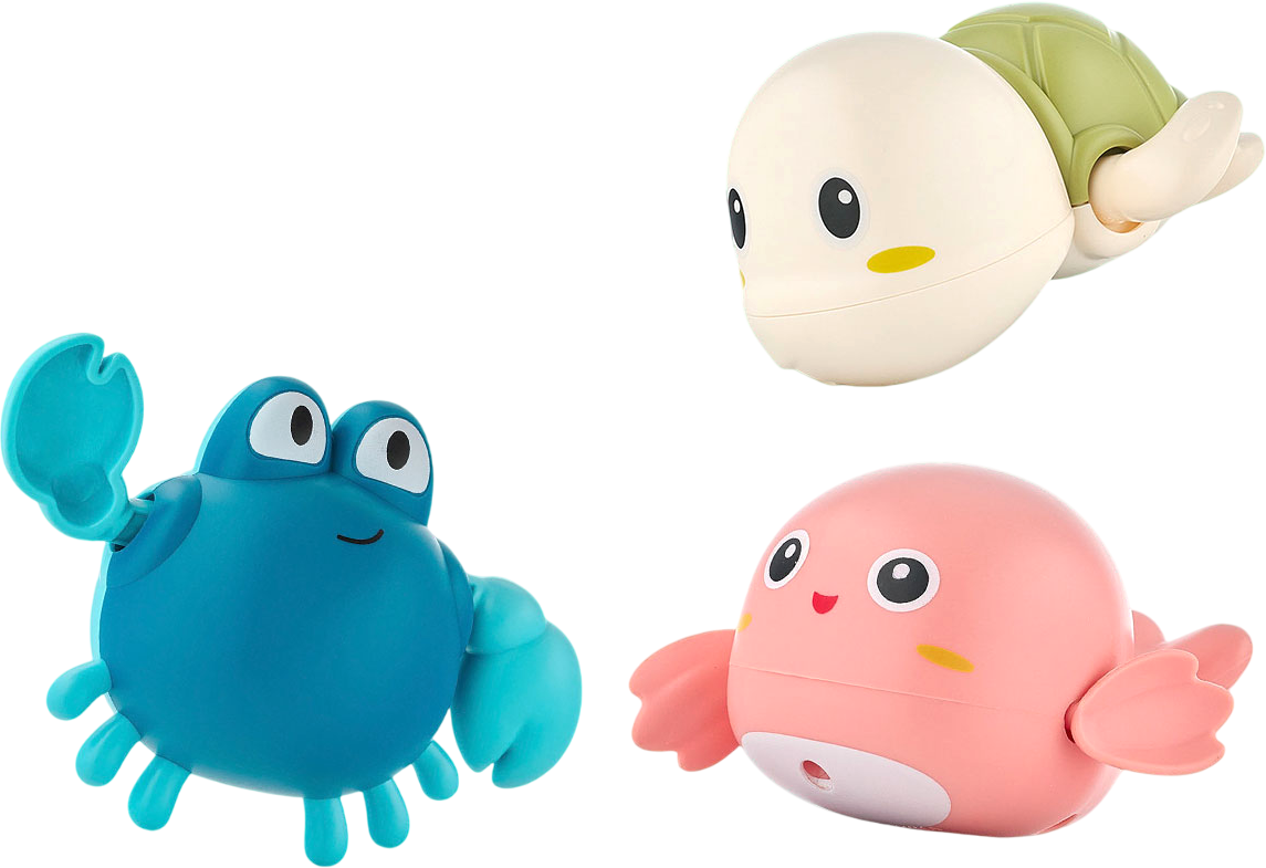 Набор игрушек для ванной ROXY-KIDS Черепаха, краб, птичка / RWIN-001