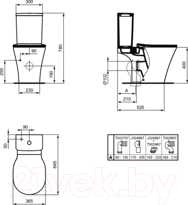 Унитаз напольный Ideal Standard Connect Air AquaBlad E009701