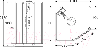 Душевая кабина IDO Comfort 10-5 100x100 (белый, прозрачное стекло)