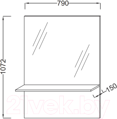 Зеркало Jacob Delafon Struktura EB1213-E16 (ореховое дерево)