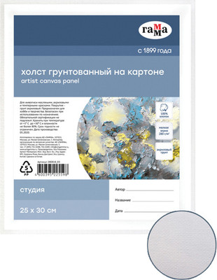 Холст для рисования ГАММА Студия 25x30см / 280818_03 (хлопок) - 