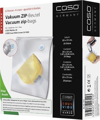 Набор вакуумных пакетов Caso Vacu Zip 20x23 150мкм (20шт) - 