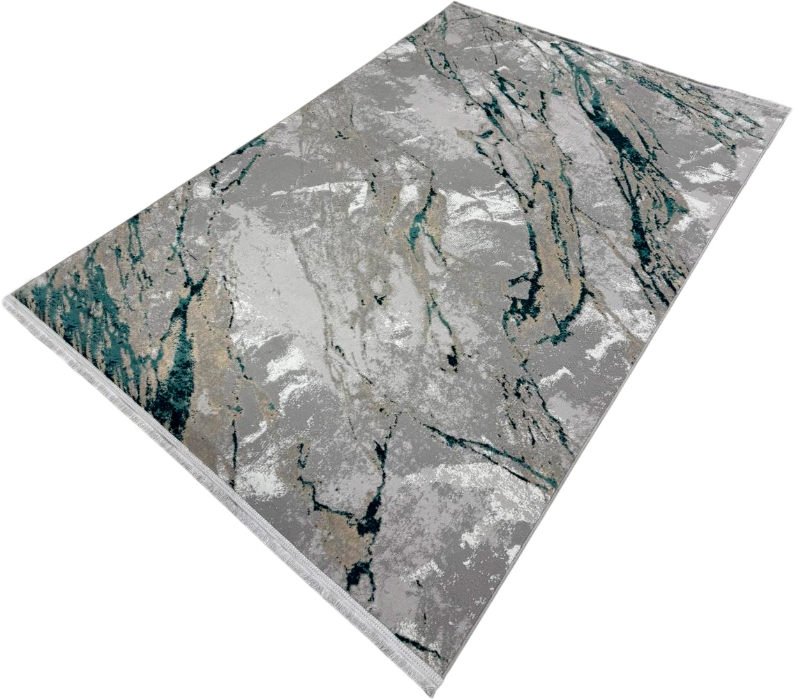 Ковер Radjab Carpet Афина Прямоугольник 9012A / 12862RK (1.6x3, Grey/D.Green)