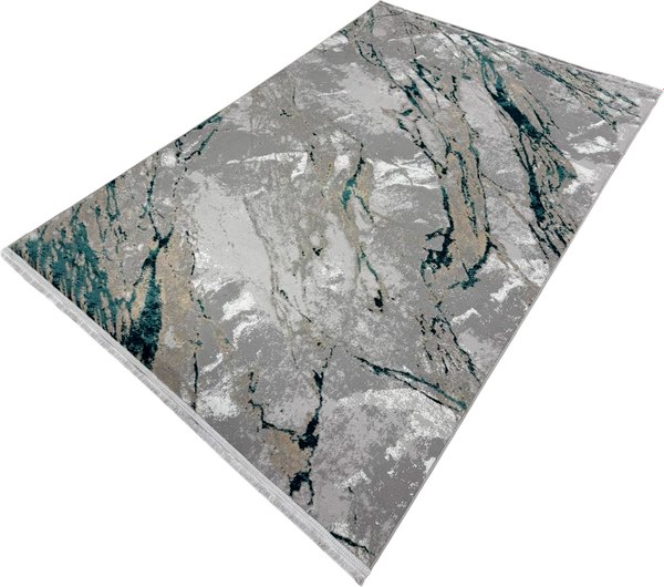 Ковер Radjab Carpet Афина Прямоугольник 9012A / 12861RK (1.6x2.3, Grey/D.Green)