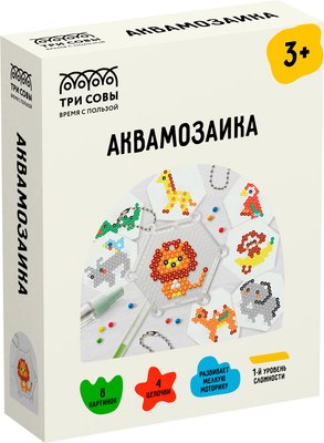 Развивающая игра Три совы Аквамозаика Зоопарк / AQB_54295 - 