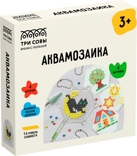 Развивающая игра Три совы Аквамозаика Кошкин дом / AQB_54279