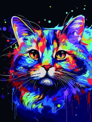 

Картина по номерам, Радужный кот / 67943