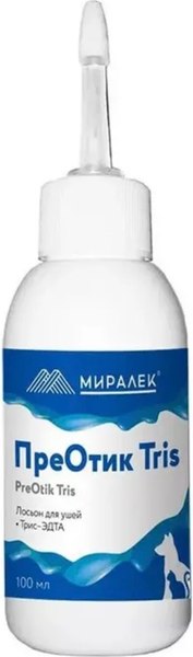 Лосьон для лечения ушей у животных Миралек ПреОтик TRIS (100мл)