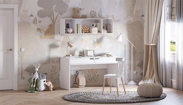 Полка Polini Kids Mirum 140 / 0002563.9 (белый)