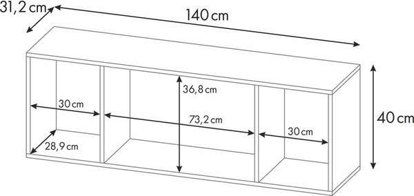Полка Polini Kids Mirum 140 / 0002563.9 (белый)
