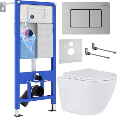 

Унитаз подвесной с инсталляцией, StounFix Dual Fresh 968418