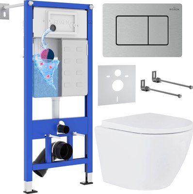 

Унитаз подвесной с инсталляцией, StounFix Dual Fresh 968421