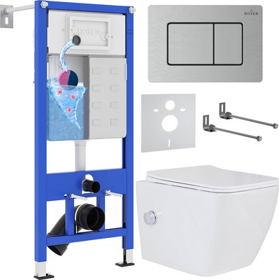 

Унитаз подвесной с инсталляцией, StounFix Dual Fresh 968439