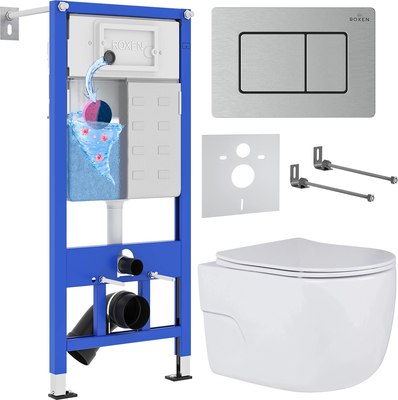 

Унитаз подвесной с инсталляцией, StounFix Dual Fresh 968445