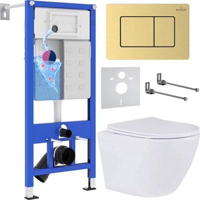 

Унитаз подвесной с инсталляцией, StounFix Dual Fresh 968451