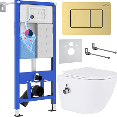 

Унитаз подвесной с инсталляцией, StounFix Dual Fresh 968457
