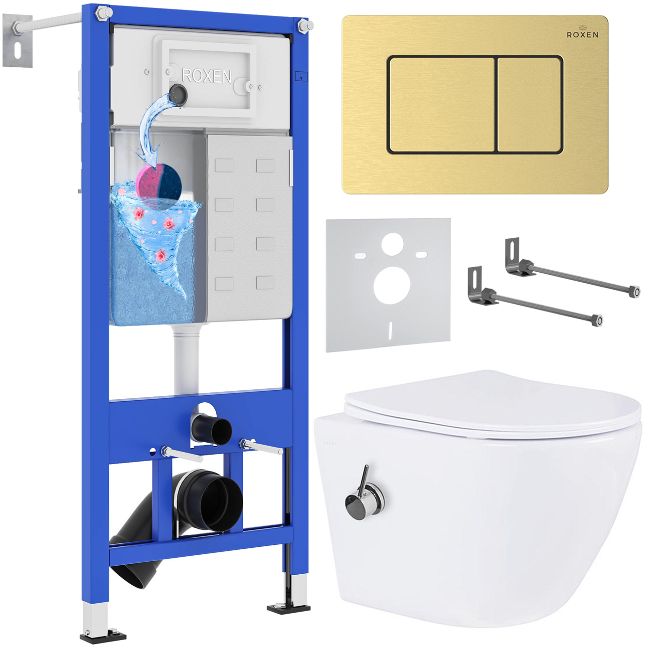 Инсталляция с унитазом подвесным Roxen StounFix Dual Fresh 968457