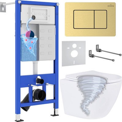 

Унитаз подвесной с инсталляцией, StounFix Dual Fresh 968463
