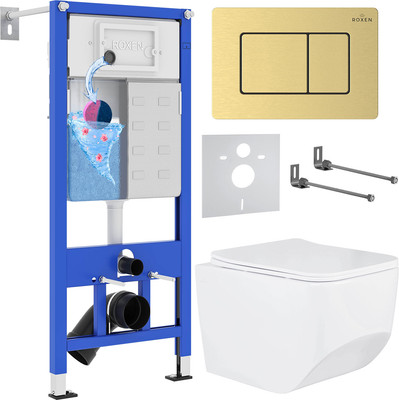 

Унитаз подвесной с инсталляцией, StounFix Dual Fresh 968466