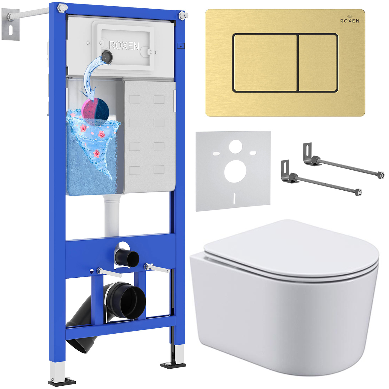 Инсталляция с унитазом подвесным Roxen StounFix Dual Fresh 968480