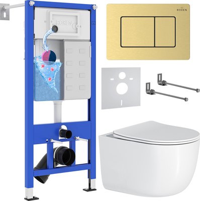 

Унитаз подвесной с инсталляцией, StounFix Dual Fresh 968483