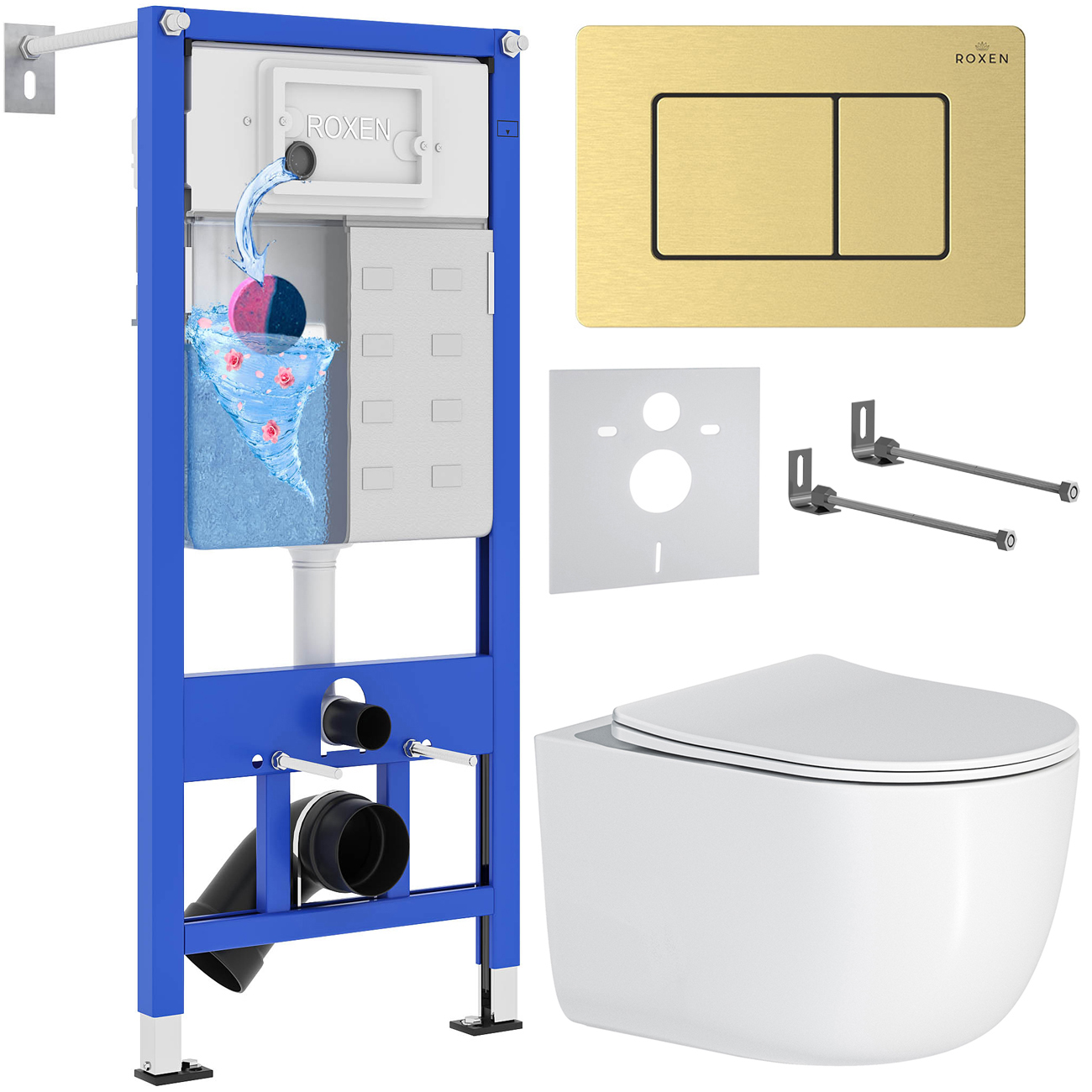 Инсталляция с унитазом подвесным Roxen StounFix Dual Fresh 968483