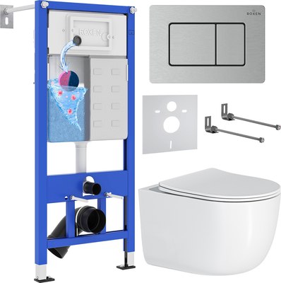 

Унитаз подвесной с инсталляцией, StounFix Dual Fresh 968489