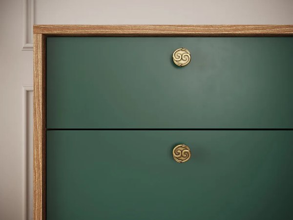 Шкаф-пенал с витриной НК Мебель Brass ШКС-1 (изумруд)