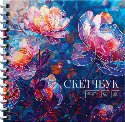 Скетчбук BG Витраж. Цветы / Скв40гр_64599 (40л) -